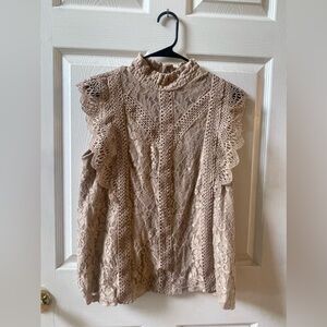 ..Cable & Gauge Lace Blouse - L